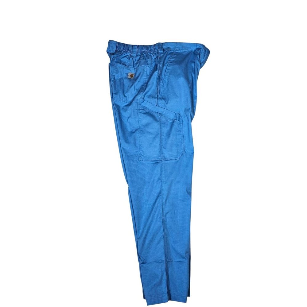 Carhartt Men's Straight Leg Utility Style Cargo Pants Blue XL Drawstring Waist - Picture 2 of 11